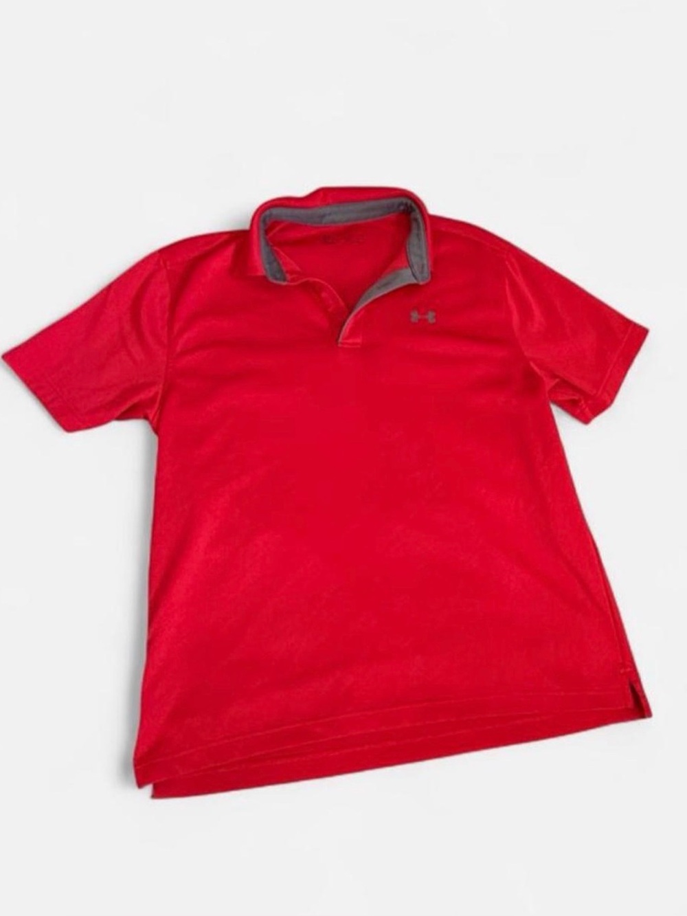 Under Armour Red Polo with Dark Gray Collar Trim